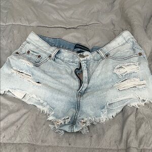 Aeropostale Light Blue Ripped Jean Shorts